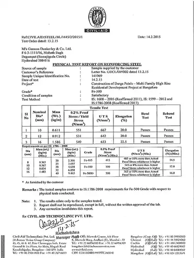steel test report8